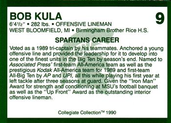 1990 Collegiate Collection Michigan State Spartans #9 Bob Kula Back