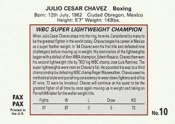 1993 Fax Pax World of Sport #10 Julio Cesar Chavez Back