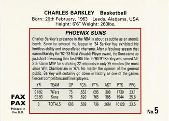 1993 Fax Pax World of Sport #5 Charles Barkley Back