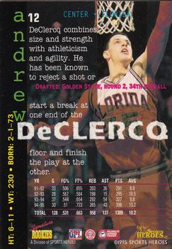 1995 Signature Rookies Fame and Fortune #12 Andrew DeClercq Back