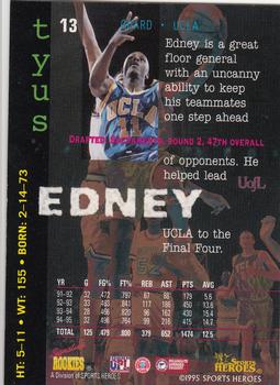1995 Signature Rookies Fame and Fortune #13 Tyus Edney Back