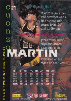 1995 Signature Rookies Fame and Fortune #21 Cuonzo Martin Back