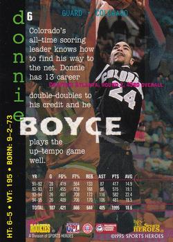 1995 Signature Rookies Fame and Fortune #6 Donnie Boyce Back