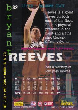 1995 Signature Rookies Fame and Fortune #32 Bryant Reeves Back