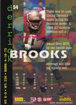 1995 Signature Rookies Fame and Fortune #54 Derrick Brooks Back
