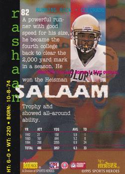 1995 Signature Rookies Fame and Fortune #82 Rashaan Salaam Back