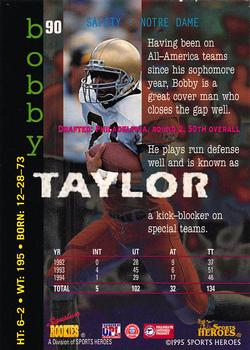 1995 Signature Rookies Fame and Fortune #90 Bobby Taylor Back
