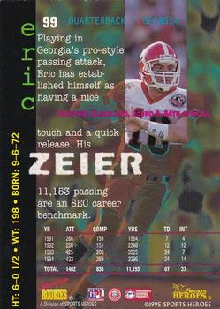 1995 Signature Rookies Fame and Fortune #99 Eric Zeier Back