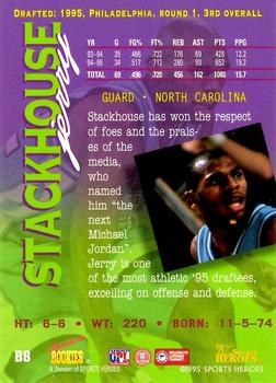 1995 Signature Rookies Fame and Fortune - Collectors Pick #B8 Jerry Stackhouse Back