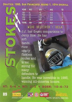 1995 Signature Rookies Fame and Fortune - Collectors Pick #B9 J.J. Stokes Back