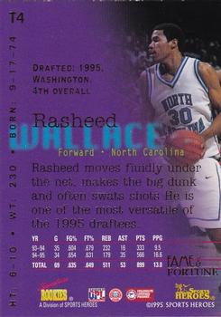 1995 Signature Rookies Fame and Fortune - Top Five #T4 Rasheed Wallace Back