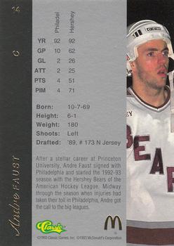 1993 Classic Four Sport McDonald's #14 Andre Faust Back