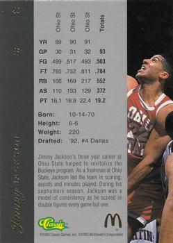 1993 Classic McDonald's Four Sport Exclusive Collection #22 Jimmy Jackson Back