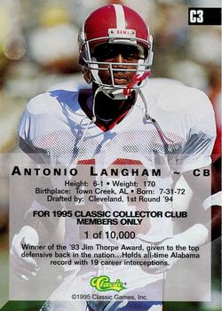 1994 Classic Four Sport - C3 Collector's Club #C3 Antonio Langham Back