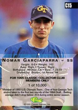 1994 Classic Four Sport - C3 Collector's Club #C15 Nomar Garciaparra Back