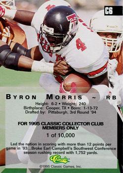 1994 Classic Four Sport - C3 Collector's Club #C6 Byron Morris Back