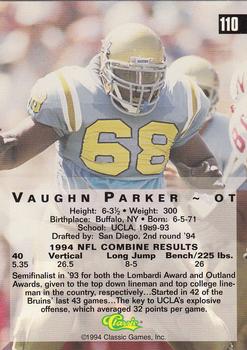 1994 Classic Four Sport - Gold #110 Vaughn Parker Back