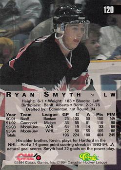 1994 Classic Four Sport - Gold #120 Ryan Smyth Back
