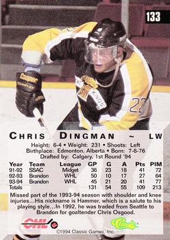 1994 Classic Four Sport - Gold #133 Chris Dingman Back