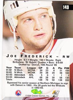 1994 Classic Four Sport - Gold #149 Joe Frederick Back