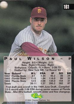1994 Classic Four Sport - Gold #161 Paul Wilson Back