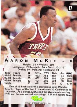 1994 Classic Four Sport - Gold #17 Aaron McKie Back