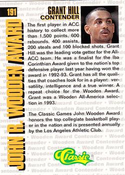 1994 Classic Four Sport - Gold #191 Grant Hill Back