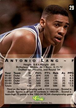 1994 Classic Four Sport - Gold #29 Antonio Lang Back