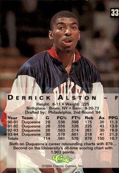 1994 Classic Four Sport - Gold #33 Derrick Alston Back