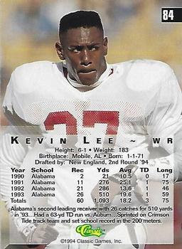 1994 Classic Four Sport - Gold #84 Kevin Lee Back