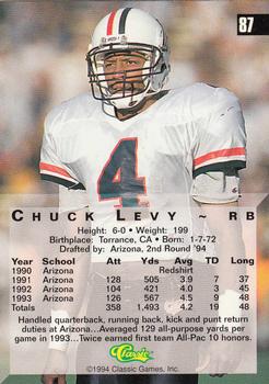 1994 Classic Four Sport - Gold #87 Chuck Levy Back