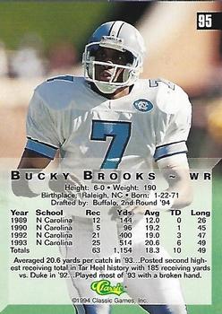 1994 Classic Four Sport - Gold #95 Bucky Brooks Back