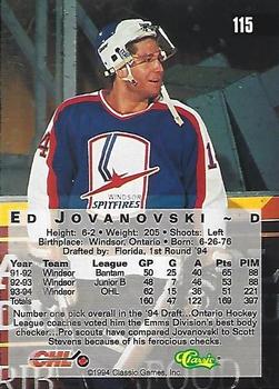 1994 Classic Four Sport - Gold #115 Ed Jovanovski Back