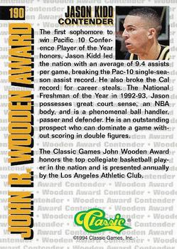 1994 Classic Four Sport - Gold #190 Jason Kidd Back