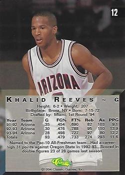1994 Classic Four Sport - Printer's Proofs #12 Khalid Reeves Back