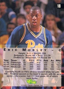 1994 Classic Four Sport - Printer's Proofs #18 Eric Mobley Back