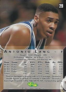 1994 Classic Four Sport - Printer's Proofs #29 Antonio Lang Back
