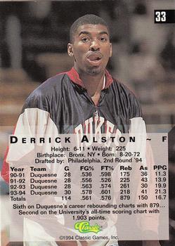 1994 Classic Four Sport - Printer's Proofs #33 Derrick Alston Back