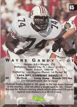1994 Classic Four Sport - Printer's Proofs #65 Wayne Gandy Back