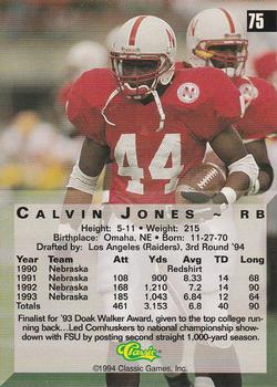 1994 Classic Four Sport - Printer's Proofs #75 Calvin Jones Back