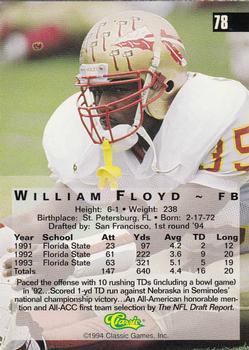 1994 Classic Four Sport - Printer's Proofs #78 William Floyd Back