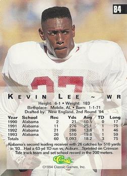 1994 Classic Four Sport - Printer's Proofs #84 Kevin Lee Back