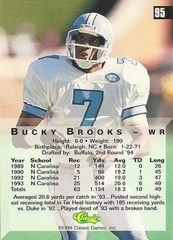 1994 Classic Four Sport - Printer's Proofs #95 Bucky Brooks Back