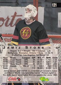 1994 Classic Four Sport - Printer's Proofs #121 Jamie Storr Back