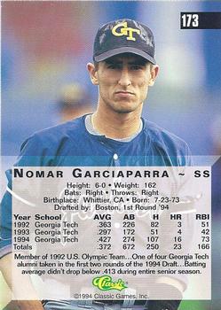 1994 Classic Four Sport - Printer's Proofs #173 Nomar Garciaparra Back