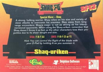 1994 Classic Four Sport - Shaq Fu #SF13 Shaq-uriken Back