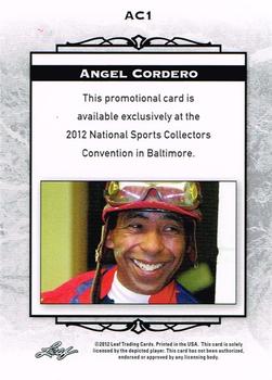 2012 Leaf National Convention #AC1 Angel Cordero Back