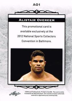 2012 Leaf National Convention #AO1 Alistair Overeem Back