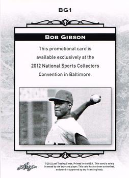 2012 Leaf National Convention #BG1 Bob Gibson Back