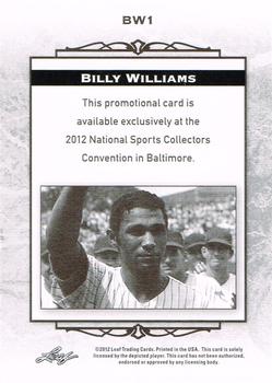 2012 Leaf National Convention #BW1 Billy Williams Back